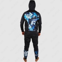 Hoodie dan Jogger Set Tracksuit Pria dengan Cetak Kustom Pola Singa, Ukuran Besar, untuk Olahraga Musim Dingin