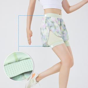 Shorts Deportivos de Cintura Alta para Mujer, Pantalones de Yoga y Running, Talla XL, Spandex, Estampado Colorido, Conjunto Deportivo de Dos Piezas - Product Image 3