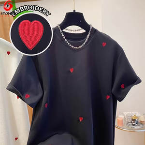 T-shirts tendance personnalisés avec logo imprimé et brodé, à manches courtes, respirants, épais, coupe oversize et épaules tombantes pour - Product Image 6