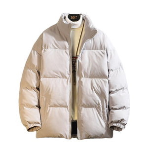 Wholesale Custom <b>Winter</b> Outerwear Men Solid Color Stand Collar Puffer Jacket Casual Warm <b>Thick</b> Down Alternative <b>Coat</b> Factory - Product Image 1