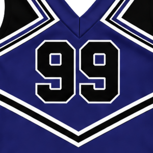 Haut d'uniforme de cheerleading bleu foncé sans manches, col en V, pour femmes et filles, idéal pour la danse, les équipes de performance et les compétitions sportives - Product Image 5
