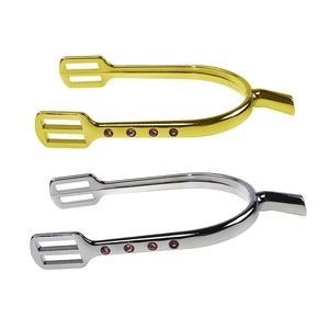 Juego de Espuelas Ecuestres Hechas a Mano con Correas para Espuelas - Espuelas Británicas Aptas para Montar a Caballo - Product Image 1