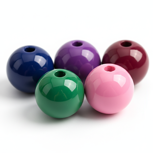 Round Resin Beads Pink Orange Black Green Blue White Loose Beads for Jewelry Making - Product Image 6