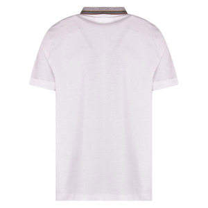 Polo à manches courtes pour homme, couleur unie, coupe classique, décontracté, en coton, tissage Oxford, blanc - Product Image 1