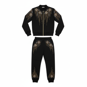 Vêtements de sport en coton personnalisés avec logo brodé en diamant surdimensionné, style streetwear, délavé au soleil, effet vieilli, rétro, décontracté, pour sports d'hiver - Product Image 4