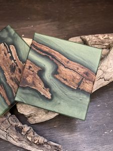 Solid Walnut Epoxy Drink <b>Coasters</b> for Everyday Use Multipurpose Walnut Epoxy <b>Coasters</b> for Kitchen & Bar - Product Image 3