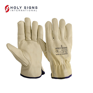 Guantes de Trabajo de Cuero Holy Signs, Antideslizantes, Resistentes a la Abrasión, Impermeables, con Puño Reforzado, Libres de Látex y Polvo, Guantes de Seguridad - Product Image 6