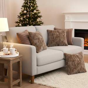 Ensemble de 5 housses de coussin SOGA LuxeFur en peluche marron et housses de coussin plissées aspect cuir rouille pour la maison et les coussins décoratifs - Product Image 6