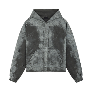 New Arrival Winter Distress Embroidery Hoodies Men's Fleece Breathable High Quality Cotton Blended - Product Image 1