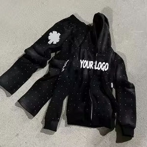 Conjunto Deportivo Negro de Marca, Sudadera con Capucha de Manga Larga y Pantalones con Logotipo Serigrafiado, Estilo Urbano, Lavado Vintage - Product Image 1