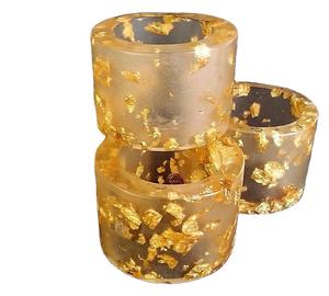 Resin with Golden Foil Handcrafted High Polished Beautiful Colorful Fashion Agate & <b>Metal</b> <b>Ring</b> <b>for</b> Wesdding - Product Image 1