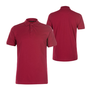 เสื้อโปโลผู้ชายสีแดง แขนสั้น ผ้าอ๊อกซ์ฟอร์ด สีพื้น ทรงลำลอง ดีไซน์ทอผ้า  มีจำหน่ายแล้ว - Product Image 1