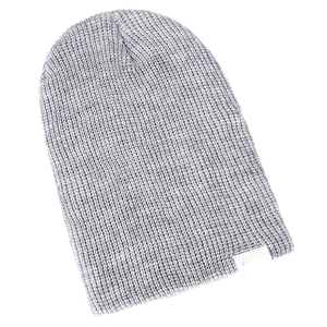 Wholesale Slouchy Beanie Hat Waffle Knit <b>Winter</b> <b>Caps</b> Custom Soft Woven Label Plain Blank Skull <b>Cap</b> Grey Melange Knitwear - Product Image 2