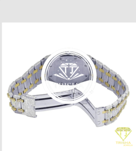 Reloj de Diamantes Moissanite Premium con Piedras Engastadas a Mano y Acabado Sofisticado en Oro Blanco y Oro Amarillo - Product Image 2