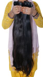 Cabello humano virgen Remy indio crudo de doble trama a máquina al por mayor, cabello humano natural liso sedoso sin procesar - Product Image 5