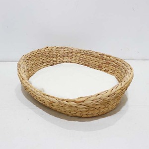 Cama Ovalada para Gatos de Jacinto de Agua, Ecológica, Minimalista, para Sala de Estar, Duradera, para Todas las Estaciones, Patrón Sólido No Removible - Product Image 3