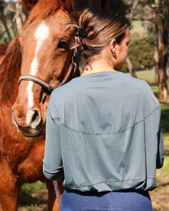 Camisa de equitación ligera para mujer, profesional, de manga larga, transpirable, elástica, para montar a caballo, servicio OEM - Product Image 2