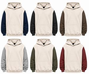 Sweat-shirt surdimensionné personnalisé pour homme, 360g, 100% coton molletonné, lourd, uni, avec poche avant, streetwear, écologique, respirant, séchage rapide, ODM - Product Image 6
