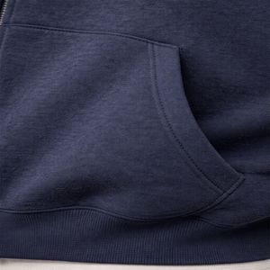Sweat à capuche zippé surdimensionné pour homme avec poche latérale, en molleton de coton uni, fermeture éclair frontale, tissu durable - Product Image 6