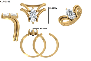 Bague de fiançailles solitaire en moissanite taille marquise 1,50 carat, style vintage chrétien, cadeau d'anniversaire de mariage, or jaune massif 14 carats - Product Image 6