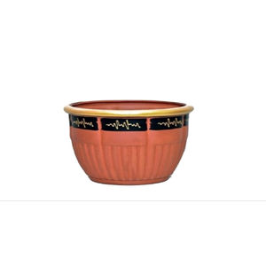 Maceta Artesanal de Arcilla Roja Natural, Ecológica, para Uso en Exteriores, Diseño Art Deco Moderno, para Decoración del Hogar en Diwali - Product Image 1