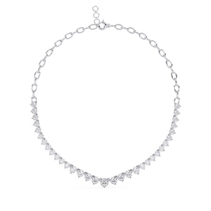 Colliers de luxe pour femmes en or massif 14 carats avec diamants de laboratoire taille ronde, personnalisables IGI OEM/ODM - Product Image 1