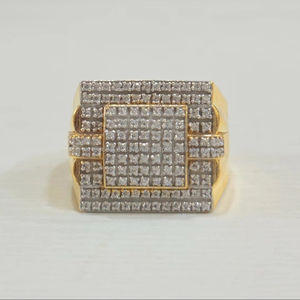 Anillo Unisex de Plata de Ley 925 Chapado en Oro y Rodio, Estilo Hip Hop, con Incrustaciones, para Compromiso, Boda, Aniversario, Regalos para Fiestas - Product Image 1