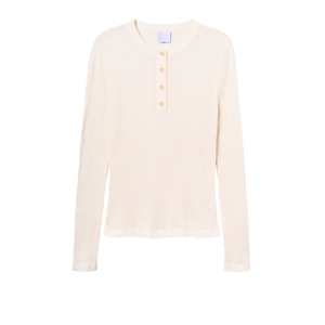 Camiseta Henley de Manga Larga para Mujer, de Algodón Orgánico Ecológico, con Botones en la Parte Delantera, Transpirable, de Secado Rápido, Informal - Product Image 1