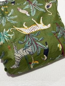 100% Cotton Combed Medium <b>Weight</b> 100GSM Plain Breathable Nonwoven Jungle Print African <b>Fabric</b> for Garments & Fashion Accessories - Product Image 1