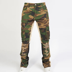 Pantalon cargo pour homme en toile camouflage, design de logo personnalisé, décontracté, élégant, respirant, séchage rapide, pantalon pour homme lavé - Product Image 1