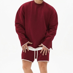 Wholesale Unisex Premium Heavyweight Terry Crewneck <b>Sweatshirt</b> Multi Color Chest Pocket Logo Patch Durable Stitching Eco - Product Image 3
