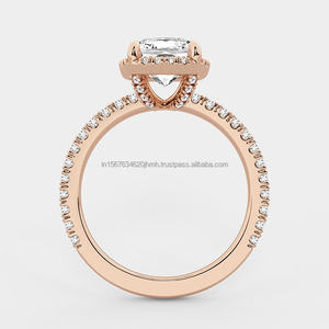 Igi/gia เพชรรูปไข่พร้อมไข่มุกสำหรับงานหมั้นแหวนแต่งงานหรูหราทอง14K สำหรับผู้หญิงห้องปฏิบัติการสร้าง - Product Image 5