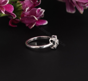 Diamond Cluster <b>Ring</b> 0.50 Ct Natural Diamonds Rectangular Bar Vintage Style Sterling Silver - Product Image 3