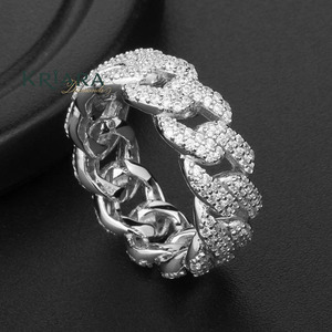 Anillo de Diamante Cultivado en Laboratorio, Oro Blanco con Baño de Rodio 925, Corte Brillante Redondo, Estilo Hiphop, Unisex, Uso Diario - Product Image 2