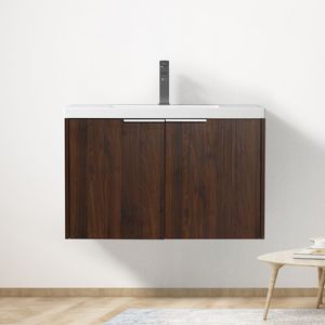 Mobile Bagno Compatto da 30 Pollici con Lavabo e Ante a Chiusura Ammortizzata 30x18 00630CAW (Imballaggio KD) - Product Image 1