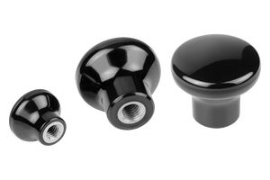 K1288 Modern <b>Black</b> Plastic Round Furniture Knob Single Hole Drawer Handle <b>Cabinet</b> Pommel for Dresser Bedside Table - Product Image 1