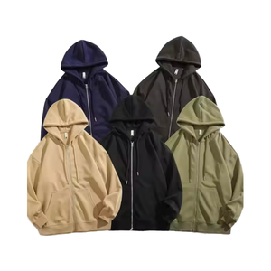 Sweat à capuche zippé style streetwear pour homme, veste décontractée à capuche en tissu doux avec fermeture éclair intégrale et coupe décontractée élégante pour le quotidien - Product Image 4