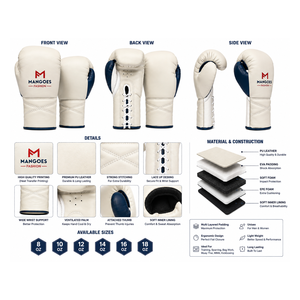 Guantes de Boxeo Profesionales de Encaje Premium, Guantes de Entrenamiento Personalizados, Cuero Genuino, Venta al Por Mayor Directa de Fábrica, Muestra Disponible - Product Image 6