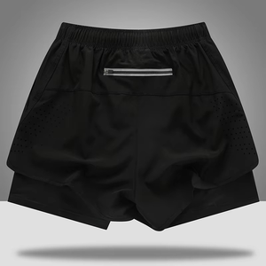 Men's High Street Double <b>Layer</b> Breathable Eco-Friendly Polyester/Mesh Fitness Gym Training Sports Shorts Quick Dry Workout - Product Image 3