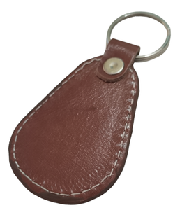 Leather Key Chain Brown Stitched Design Wholesale Leather Keychain Blanks Round Leather Car Key Holder - Product Image 4