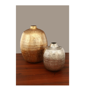 Azora Industries-Jarrón de aluminio moderno con textura martillada, decoración de bodas para el hogar, mesa, dormitorio, sala de estar, hoteles - Product Image 2