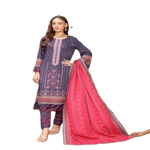 Trajes de lino paquistaníes de 3 piezas para mujer Venta completa Vestido indio de Pakistán Dr Haris Salwar Kameez Dupata Kurta Set - Product Image 1