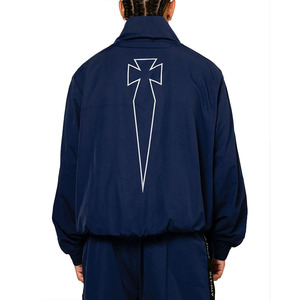 Premium Custom Waterproof and Windproof Outdoor <b>Jackets</b> <b>Running</b> Navy Nylon Fabric Windbreaker <b>Jacket</b> for <b>Men</b> Customized Logo OEM - Product Image 2