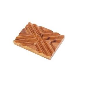 Porte-savon rectangulaire en bambou naturel, auto-drainant, antidérapant, accessoire pour comptoir de salle de bain - Product Image 4