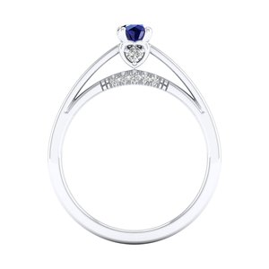 Nouvelle arrivée REYES : bague en argent sterling 925 avec moissanite certifiée GRA et saphir bleu pour femme, bague pierre de naissance - Product Image 4