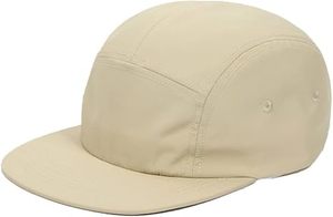 Casquette à 5 panneaux profil bas beige ajustée à visière plate unisexe décontractée pour le printemps et l'été - Product Image 6