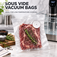 Sacs sous vide gaufrés réutilisables en PA/EVOH/PE avec valve et fermeture éclair pour la cuisson sous vide, la conservation et le stockage des aliments secs et humides