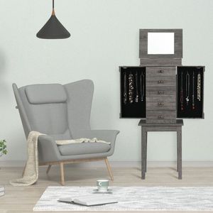 1pc Standing Jewelry Cabinet with 5 Drawers and Top Flip Mirror <b>Makeup</b> <b>Vanities</b> Product - Product Image 2