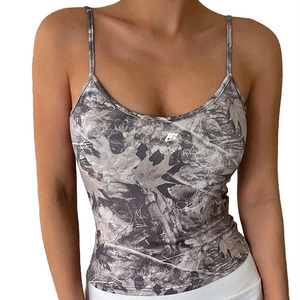 Grey Woodland Print Cami <b>Top</b> for Women’s Fashion Retailers Crop <b>Top</b> Slim Fit Soft Cotton Blend Streetwear Style women's shirt - Product Image 6