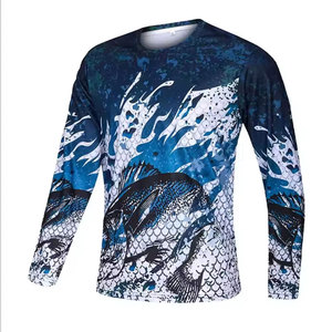 Chemise de pêche à manches longues 100% coton pour homme, séchage rapide, vêtements d'extérieur, sublimation - Product Image 1